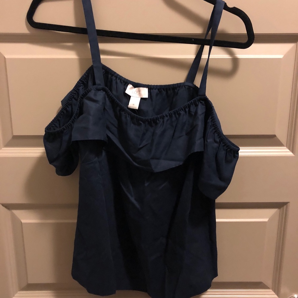 Navy off shoulder top